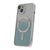 Pokrowiec etui silikonowe Glitter Chrome Mag srebrne do APPLE iPhone 14