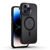 Pokrowiec etui silikonowe Magnetic Carbon Case czarne APPLE iPhone 15 Pro Max / 7