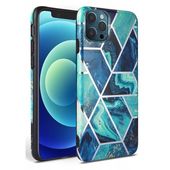 Pokrowiec etui Silikonowe Tech-protect Marble niebieskie do APPLE iPhone 12 Pro Max