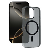 Pokrowiec etui silikonowe Transparent Slim Magsafe Case czarne do APPLE iPhone 16 Pro Max