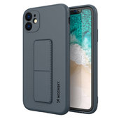 Pokrowiec etui silikonowe Wozinsky Kickstand Case granatowe do APPLE iPhone 11 Pro Max