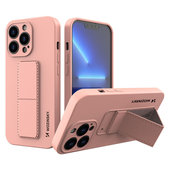 Pokrowiec etui silikonowe Wozinsky Kickstand Case różowe do APPLE iPhone 13 Pro Max