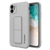 Pokrowiec etui silikonowe Wozinsky Kickstand Case szare do SAMSUNG Galaxy A22 5G