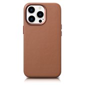 Pokrowiec etui skrzane iCarer Case Leather brzowe do APPLE iPhone 14 Pro