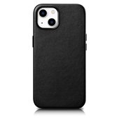 Pokrowiec etui skrzane iCarer Case Leather czarne do APPLE iPhone 14