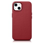 Pokrowiec etui skrzane iCarer Case Leather czerwone do APPLE iPhone 14 Plus
