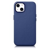Pokrowiec etui skrzane iCarer Case Leather niebieskie do APPLE iPhone 14