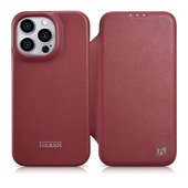 Pokrowiec etui skrzane z klapk iCarer CE Premium Leather Folio Case czerwone do APPLE iPhone 14 Pro Max