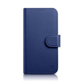 Pokrowiec etui skórzane z klapką iCarer Wallet Case 2in1 niebieskie do APPLE iPhone 14 Plus