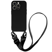 Pokrowiec etui Strap Silicone Case wzór 2 czarne APPLE iPhone 15 Pro Max
