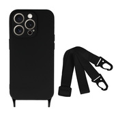 Pokrowiec etui Strap Silicone Case wzór 2 czarne APPLE iPhone 15 Pro Max / 2