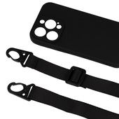Pokrowiec etui Strap Silicone Case wzór 2 czarne APPLE iPhone 15 Pro Max / 5