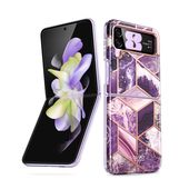 Pokrowiec etui Supcase Cosmo Marble purple do SAMSUNG Galaxy Z Flip 4