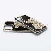Pokrowiec Etui Teddy Bear złote APPLE iPhone 15 Pro Max / 3