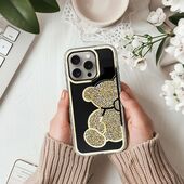 Pokrowiec Etui Teddy Bear złote APPLE iPhone 15 Pro Max / 5