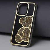 Pokrowiec Etui Teddy Bear złote APPLE iPhone 15 Pro Max / 8