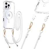 Pokrowiec etui Tel Protect Strap Clear Case bia�e do APPLE iPhone 16 Pro