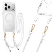 Pokrowiec etui Tel Protect Strap Clear Case bia�e do APPLE iPhone 17 Pro Max