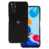 Pokrowiec etui Vennus Silicone Heart Case czarne do Xiaomi Redmi Note 11