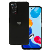 Pokrowiec etui Vennus Silicone Heart Case czarne do Xiaomi Redmi Note 11S