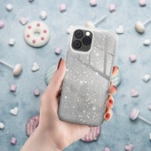 Pokrowiec etui z brokatem Shining srebrne Xiaomi Redmi 9C NFC / 2