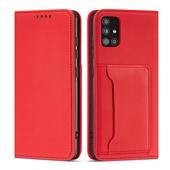 Pokrowiec etui z klapk Magnet Book Card czerwone do SAMSUNG Galaxy A52 5G