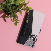 Pokrowiec etui z klapką na magnes Charms czarne Oppo A16 / 10