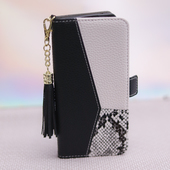 Pokrowiec etui z klapką na magnes Charms czarne Oppo A16 / 8