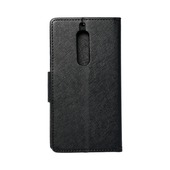 Pokrowiec etui z klapk na magnes Fancy Case czarne do NOKIA Lumia 525