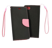 Pokrowiec etui z klapk na magnes Fancy Case czarno-rowe do APPLE iPhone 12