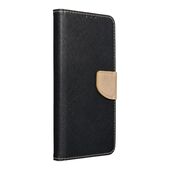 Pokrowiec etui z klapk na magnes Fancy Case czarno-zote do APPLE iPhone 16 Pro