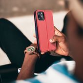 Pokrowiec etui z klapką na magnes Fancy Case czerwono-granatowe APPLE iPhone 15 Plus / 8