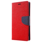 Pokrowiec etui z klapk na magnes Fancy Case czerwono-granatowe do LG G7 ThinQ
