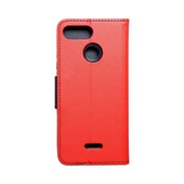 Pokrowiec etui z klapk na magnes Fancy Case czerwono-granatowe do Xiaomi Redmi 6