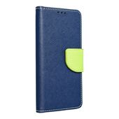 Pokrowiec etui z klapk na magnes Fancy Case granatowo-limonkowe do SAMSUNG Galaxy S25 Plus