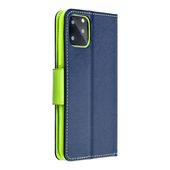 Pokrowiec etui z klapką na magnes Fancy Case granatowo-limonkowe Xiaomi Redmi Note 13 / 5