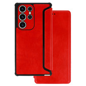Pokrowiec etui z klapk Razor Leather Book czerwone do SAMSUNG Galaxy S23