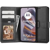 Pokrowiec etui z klapką Tech-protect Wallet Czarne czarne do MOTOROLA Edge 50 neo