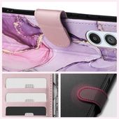 Pokrowiec etui z klapką Tech-protect Wallet Czarne marble SAMSUNG Galaxy A55 5G / 3
