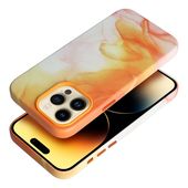 Pokrowiec etui ze skry ekologicznej Leather Mag Cover wzr orange splash do APPLE iPhone 14 Plus