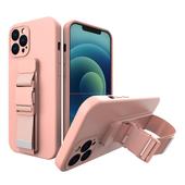 Pokrowiec etui �elowe Rope Case ze smycz� r�owe do Xiaomi POCO M4 Pro 5G