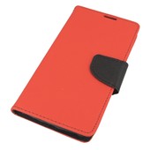 Pokrowiec etui z klapk na magnes Fancy Case czerwono-granatowe do SAMSUNG Galaxy J4