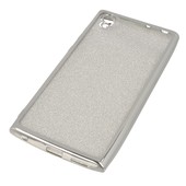 Pokrowiec etui �elowe GLITTER z ramk� srebrne do HUAWEI Honor 7A