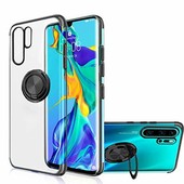 Pokrowiec etui silikonowe Elegance Ring czarne do HTC Desire 19+