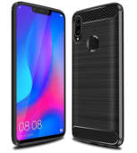 Pokrowiec etui silikonowe pancerne Karbon Case czarne do HUAWEI P Smart Plus