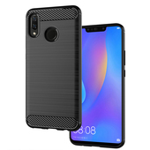 Pokrowiec etui pancerne Karbon Case czarne do HUAWEI Y9 2019