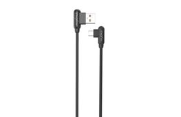 Kabel USB Maxx CORNER microUSB 2.4A 1m ktowy czarny do HUAWEI P9 Lite 2017