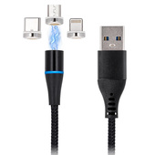 Kabel USB Maxlife MXUC-02 3w1 2A 1m Lightning - Typ-C - microUSB czarny do Google Pixel 4a