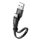 Kabel USB Baseus Nimble płaski 2A 23cm Typ-C czarny do Google Pixel 4a 5G