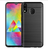 Pokrowiec etui pancerne Karbon Case czarne do SAMSUNG Galaxy M30